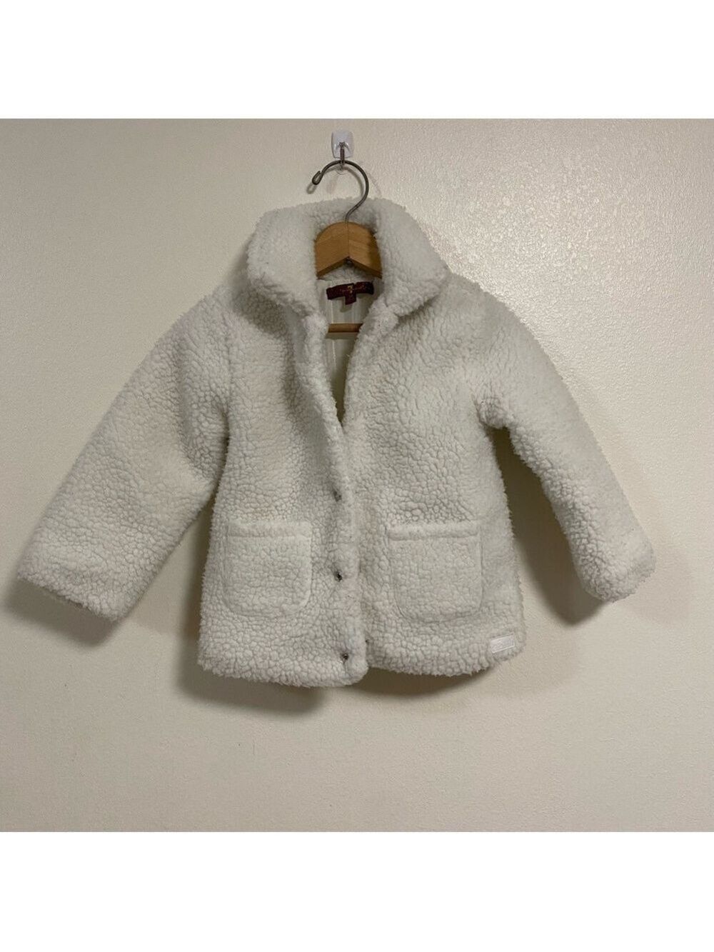 7 for All Mankind Jacket Kids 3T White Teddy Sherpa Coat Jacket